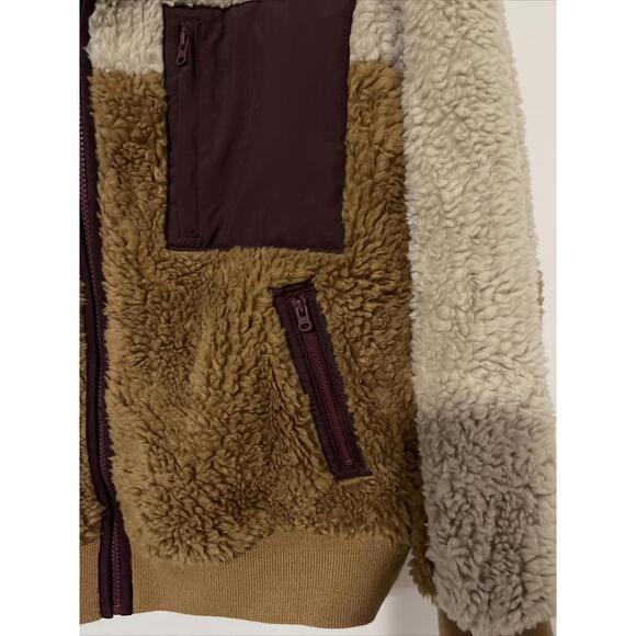 American Eagle Womens Medium Brown Full-Zip Stylish Sherpa Coat NEW! MZZ1 - Picture 7 of 9